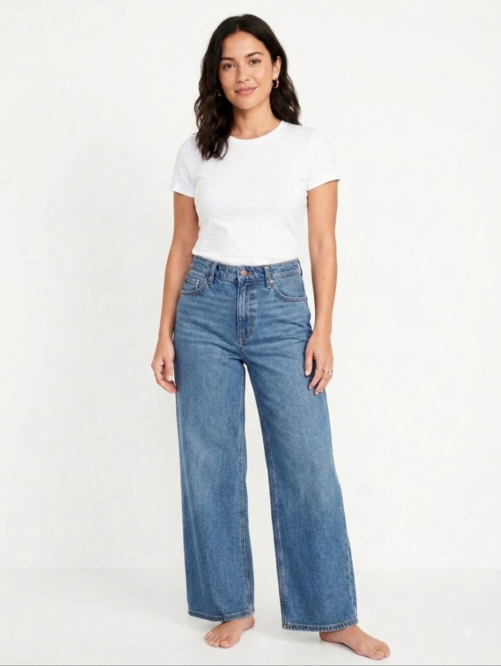 NWT ✨ High Rise Wide Leg Denim Jeans Medium Wash - Size 33